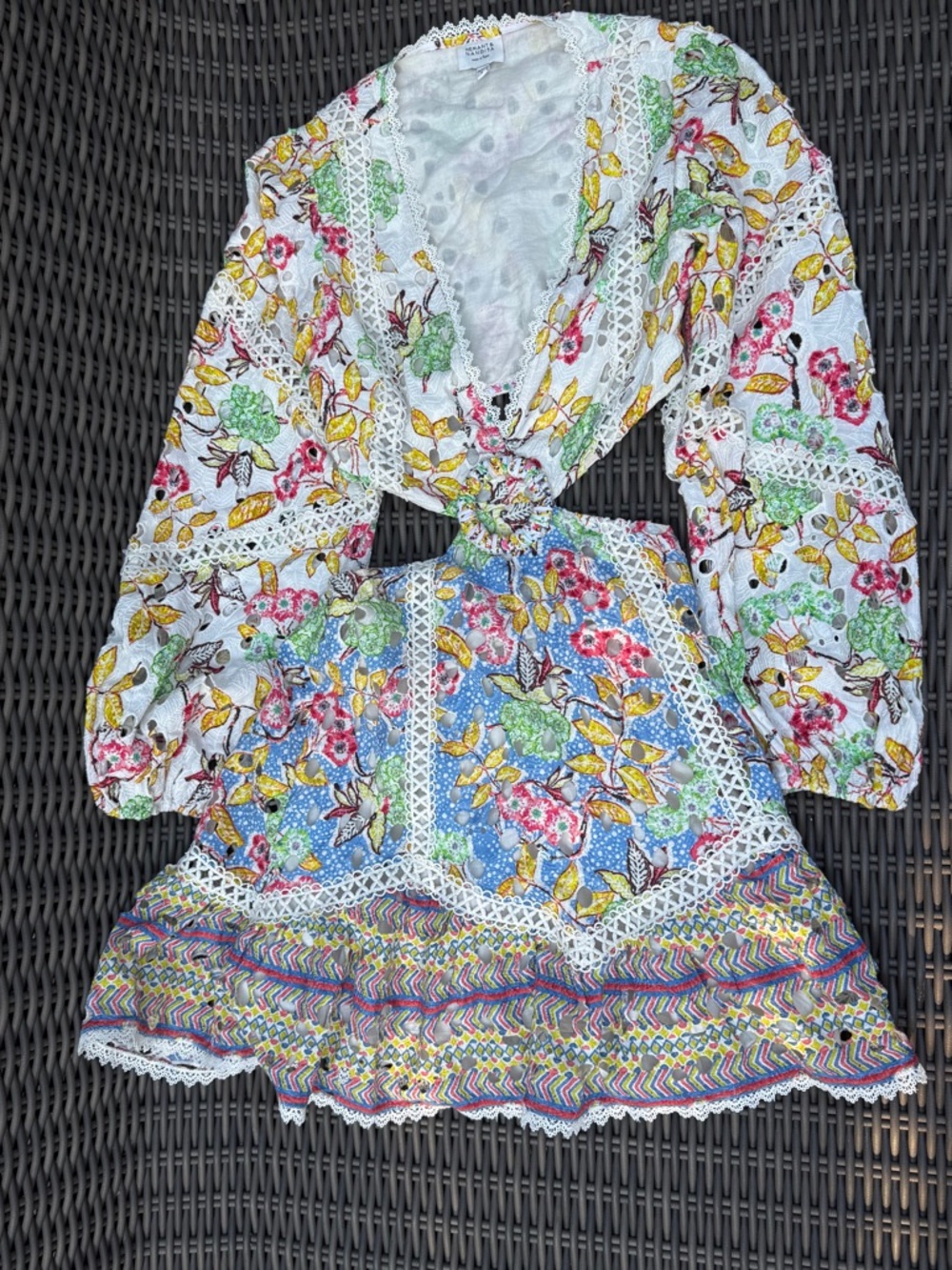 Hemant & Nandita Floral Lace-Trim Dress - Size S - Picture 4 of 14